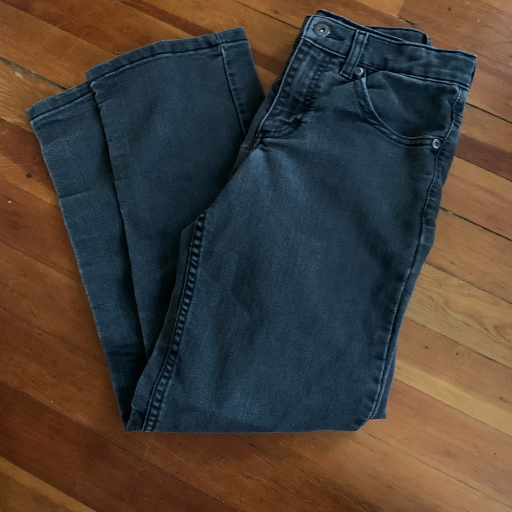 Black straight leg jeans